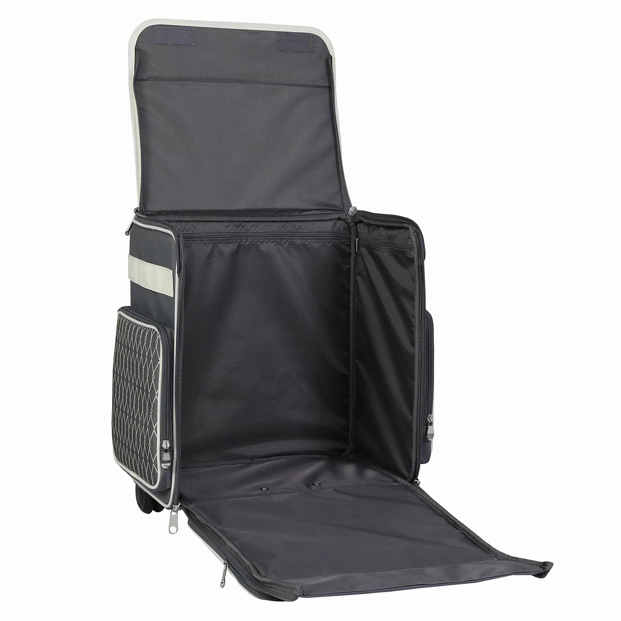 Everything Mary Gray & White Diamond Rolling Scrapbook Travel Case